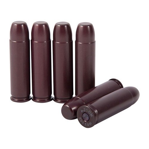 Le AMMO SNAP CAP DUMMY ROUNDS A-ZOOM 500 S&W MAGNUM offrono un corpo in alluminio resistente, ideali per praticare ricarica, scarica e tiro a secco.