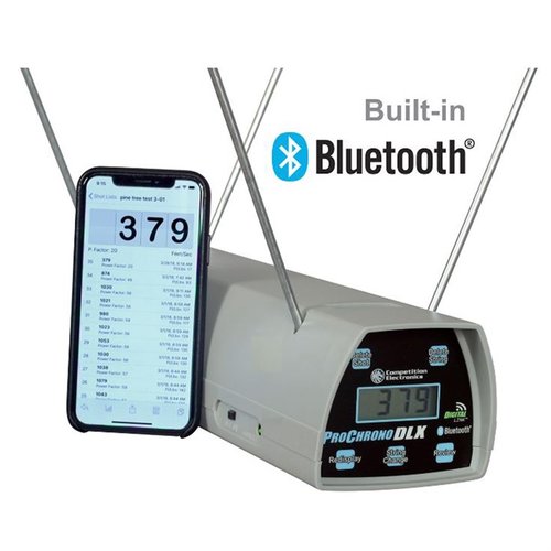 Der PROCHRONO DLX Chronograph mit Bluetooth bietet präzise Messungen, eine hohe Geschwindigkeit von bis zu 9.999 fps und eine benutzerfreundliche App für deine Schiesssportanalysen.