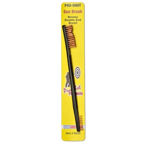 Der GUN BRUSH DOUBLE END - BRONZE von PRO SHOT PRODUCTS ist ideal für die gründliche Reinigung deiner Waffe, mit zwei Enden für vielseitige Anwendung und effektive Schmutzbeseitigung.
