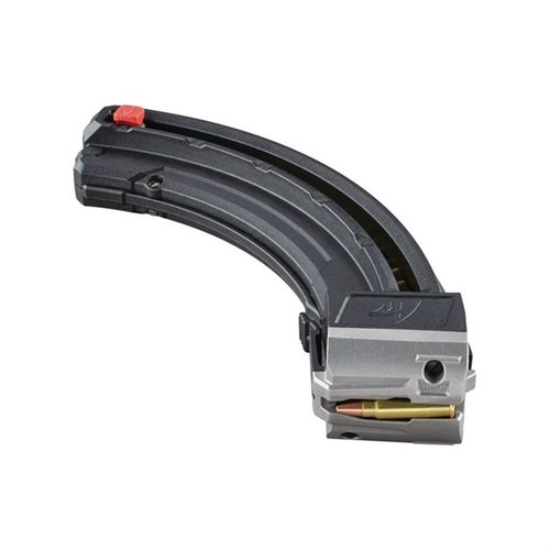 Das BUSHNELL 22 Long Rifle Magazin für Savage A22 Magnum bietet eine Kapazität von 25 Schuss, robuste Bauweise und zuverlässige Zuführung für ununterbrochenes Schiessen.