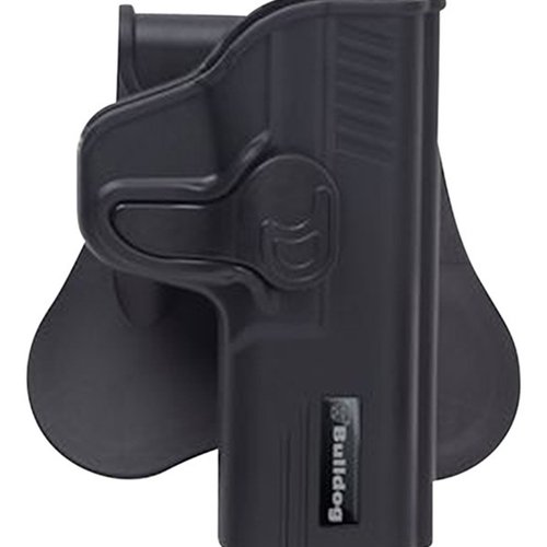 Das Bulldog Rapid Release Holster für GL 19, 23 & 32 bietet schnellen Zugriff, sicheren Halt und ist perfekt für den täglichen Gebrauch. Ideal für deine Ausrüstung!