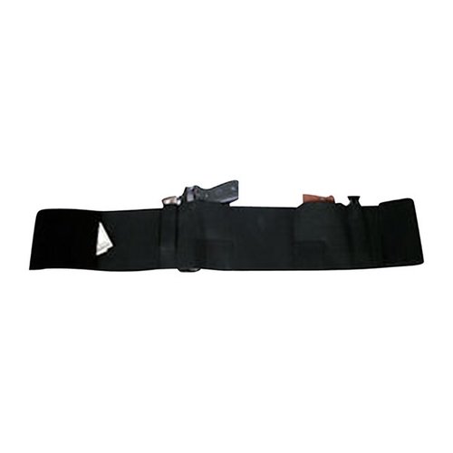 Le Bulldog LG Deluxe Belly Band Holster est parfait pour un port discret et confortable. Ajustable pour les tailles 38-42 in, il assure sécurité et accessibilité.