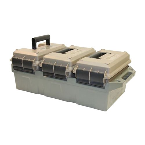 Scopri il MTM 3-Can Ammo Crate 50 Cal 🌟, ideale per conservare le tue munizioni in modo sicuro e pratico. Perfetto per ogni appassionato!