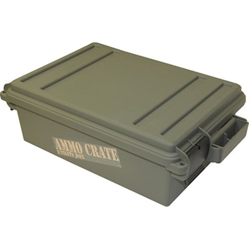 L'Ammo Crate 17.2 x 10.7 x 5.5" in verde militare offre una soluzione robusta e spaziosa per riporre munizioni e accessori, ideale per ogni appassionato di tiro.