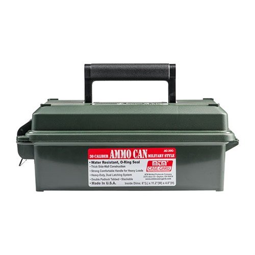 Die MTM Ammo Can 30 Caliber in Forest Green bietet dir eine robuste Aufbewahrungslösung für Munition, ist wasserfest und stapelbar für einfache Organisation.