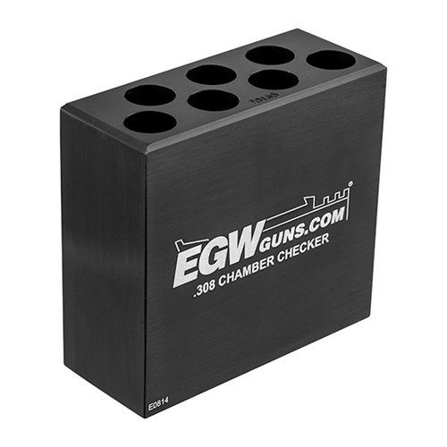 Les 7-HOLE CHAMBER CHECKERS d'EGW en aluminium 6061 T6 vérifient tes munitions pour éviter les problèmes de fonctionnement et assurent un ajustement parfait.