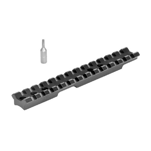 Il supporto per ottica Picatinny EGW offre flessibilità di montaggio, riduce il peso e non ostacola i mirini in ferro, ideale per cacciatori e tiratori tattici.