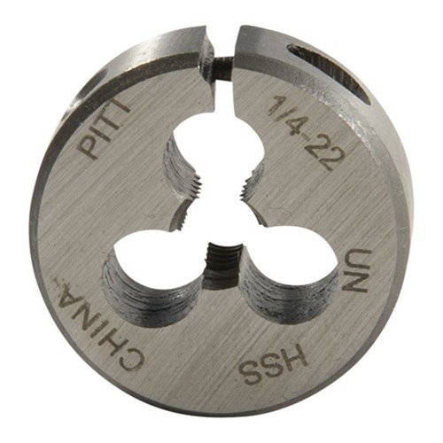 I Dies in carbonio frazionali Brownells offrono precisione e durata, ideali per filettature su componenti di armi, compatibili con die stocks standard.