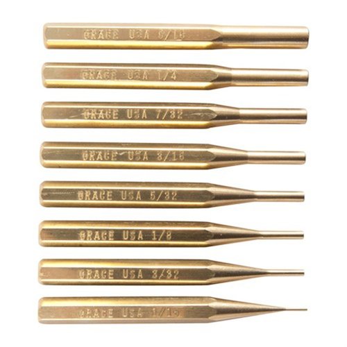 Das Grace USA Brass Punch Set bietet 8 präzise, nicht markierende Werkzeuge aus hochwertigem Messing, ideal für feine Arbeiten an Waffen und anderen Komponenten.