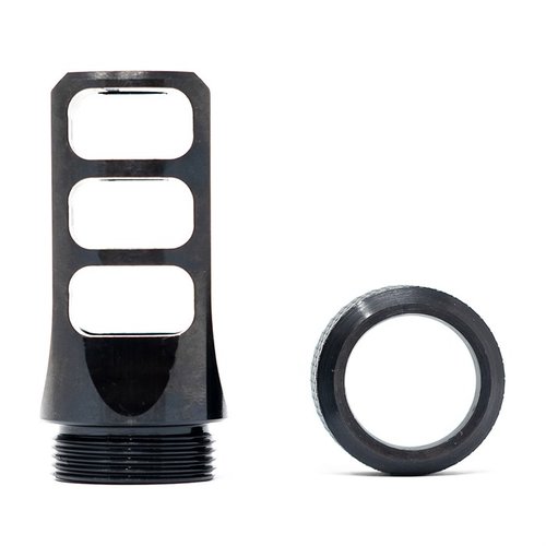 Il MuzzLok 8.6 Blackout offre un'installazione facile e veloce senza bisogno di crush washer, permettendo di regolare il timing del dispositivo sul campo.