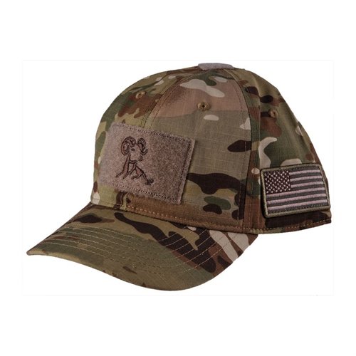 Scopri il Cappello da Tiratore Brownells! 🎯 Comfort e stile con motivo Arid Multicam e area per toppe. Perfetto per il poligono!