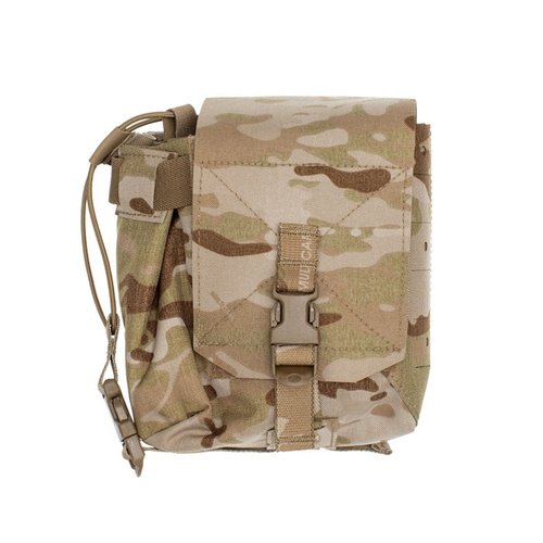 Il Mutant Pouch offre una soluzione di stoccaggio multifunzionale con doppia chiusura, scomparti per radio e riviste, ideale per sistemi MOLLE.