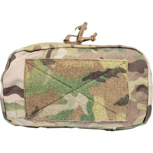 Die E&E Horizontal Pouch von Grey Ghost Gear bietet Platz für kleine Ausrüstung, hat klare Fenster, elastische Schlaufen und kann einfach mit MALICE CLIPS® befestigt werden.