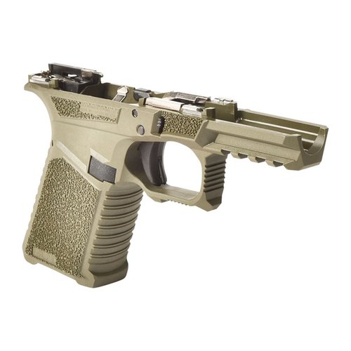Le cadre SCT 19 offre une ergonomie améliorée, une texture de prise agressive, et est compatible avec les pièces Glock® Gen 1-3 et les chargeurs Glock®19®.
