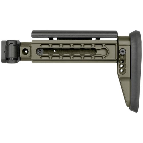 Der AK ALPHA Series Folding Stock bietet eine robuste Konstruktion, verstellbare Wangenauflage und 5 Positionen für maximalen Komfort und Flexibilität.