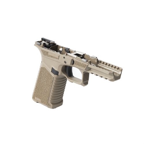 Il telaio SCT 17 è completamente assemblato, compatibile con Glock Gen 3, con ergonomia avanzata, feritoie per il controllo del rinculo e un design robusto.