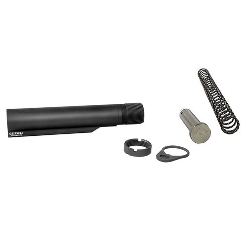 Le tube de buffer Geissele en aluminium 7075-T6 est robuste, léger et compatible avec ta carabine AR-15, avec un ressort Super 42 pour plus de fiabilité.
