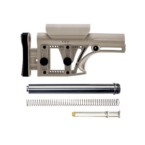 Le MBA-1 est un kit complet pour ton AR .308/7.62, avec une crosse légère et ajustable, tube d'extension A2, et plusieurs points d'attache pour une personnalisation facile.