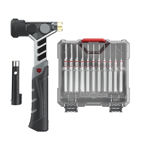 Der Real Avid Master Hammer & Accu-Punch Set bietet präzise Werkzeuge für die Waffenwartung, inklusive korrosionsbeständiger Punches und einem vielseitigen Hammer.