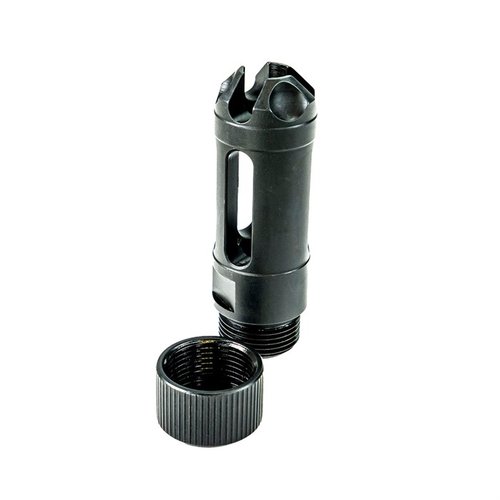 Der MUZZLOK® 9MM Luger Flash Hider ermöglicht einfache Installation ohne Crush Washer, ist im Feld abnehmbar und lässt sich schnell und präzise einstellen.