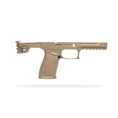 Le BRAVO Chassis pour SIG Sauer P320 offre une ergonomie améliorée, un magwell intégré et une compatibilité avec divers accessoires pour une expérience de tir optimale.
