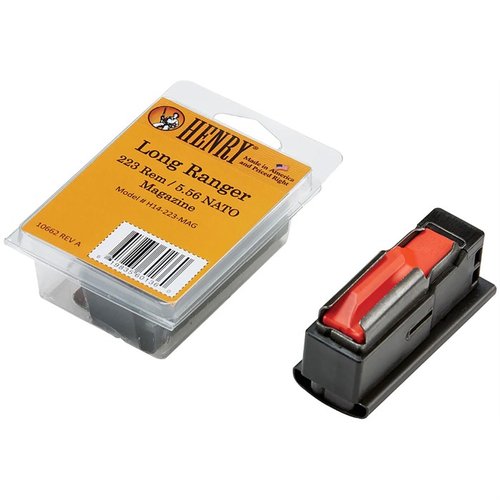 Das LONG RANGER 223 REMINGTON/5.56X45 NATO 5RD MAGAZIN von HENRY REPEATING ARMS ist die perfekte Ergänzung für deine Henry Long Ranger, zuverlässig und langlebig.