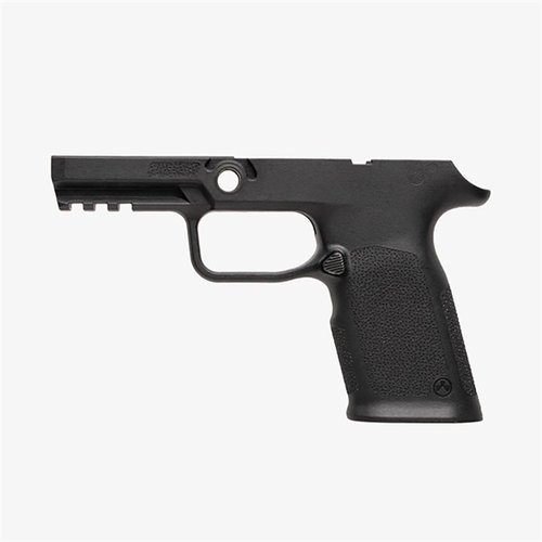 Il grip frame EHG SG9 per SIG Sauer P320 offre un design ergonomico, un magazine well flared, una superficie testurizzata TSP e un rilascio reversibile per mancini.