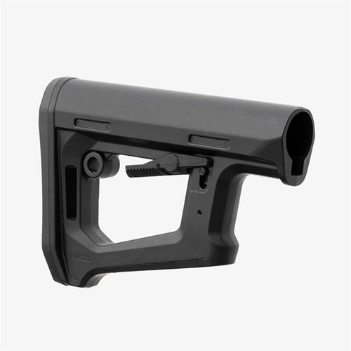 Il calcio DT-PR di Magpul offre una regolazione facile, stabilità superiore e comfort durante il tiro, compatibile con vari accessori per un'esperienza di precisione.
