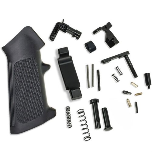 Kit di parti inferiori AR-15 al 100% made in USA, con tutte le parti necessarie per assemblare il ricevitore, esclusi grip e fire control group, dimensioni mil-spec.