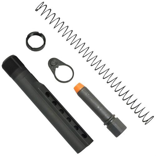 Das K-SPEC AR-15 PCC Carbine Buffer Tube Kit bietet einen innovativen Puffer, der Rückstoss absorbiert, Mündungserhebung minimiert und für eine reibungslose Schussabgabe sorgt.