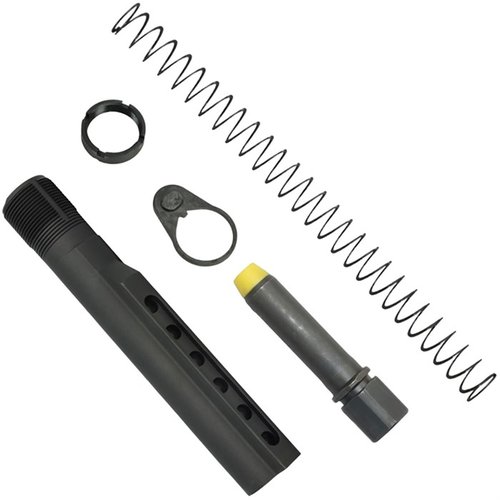 Il kit K-SPEC AR-15 PCC offre un sistema di buffer innovativo per assorbire il rinculo e ridurre il sollevamento della volata, garantendo prestazioni affidabili.