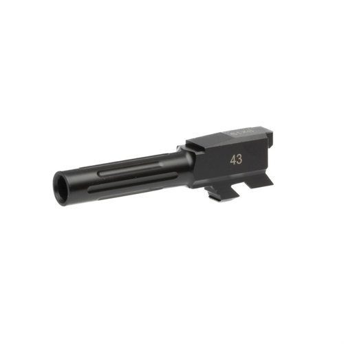 Améliore ton Glock® avec le canon flûté Match Grade en acier inoxydable 416R, finition Black Nitride, résistant à la corrosion et usure.
