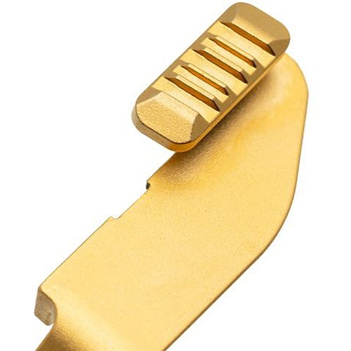 Migliora la tua Hellcat con l'Extended Slide Release di Tyrant CNC: design ergonomico, acciaio inox trattato, finitura PVD, facile installazione e compatibilità con le fondine.