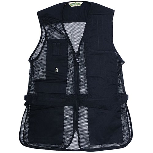 Le gilet de tir BOB ALLEN en maille complète est léger et respirant, avec des poches pour cartouches, un ajustement à la taille et une poche pour insert-A-pad.