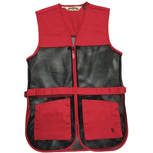 Le gilet de tir BOB ALLEN en mesh léger offre une ventilation optimale, des coussinets doubles pour tireurs gauchers ou droitiers, et des poches pratiques.