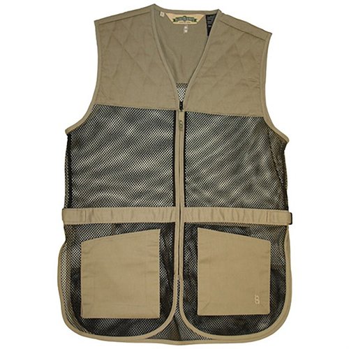 Le gilet de tir BOB ALLEN en maille complète est léger et bien ventilé, avec des coussinets doubles pour gauchers ou droitiers, des poches pratiques et un ajustement facile.