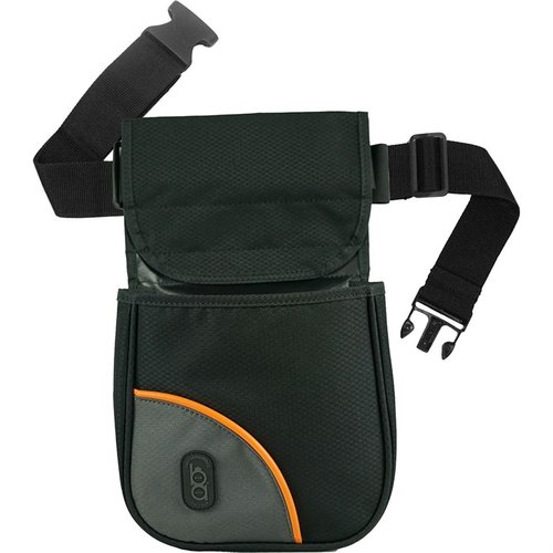 Die BOB ALLEN CLUB SERIES DIVIDED SHELL POUCH mit Gürtel bietet langlebiges, leichtes Ripstop-Nylon, zwei Fächer für Schrotpatronen und einen verstellbaren Gürtel von 26