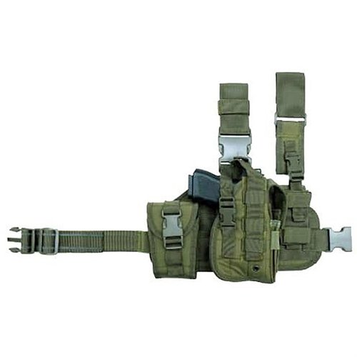 Das CACTUS JACK TACTICAL DROP LEG HOLSTER bietet sicheren Halt für deine Waffe, verstellbare Riemen und einen praktischen MOLLE-Magazintaschen für schnellen Zugriff!