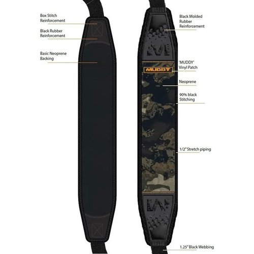 La slinga Pathfinder MUDDY offre comfort con neoprene flessibile, stabilità grazie all'Anti-slip Gripper e attacco rapido QD per una maggiore praticità.