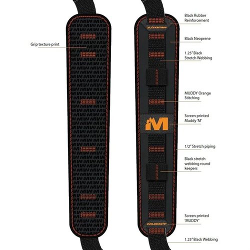 Der MUDDY SUMMIT RIDGE Flexible Comfort Sling bietet Komfort durch weiches Neopren, reduziert das Gewicht auf der Schulter und hat einen Anti-slip Gripper für sicheren Halt.