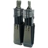 Le DOUBLE PISTOL MAGAZINE POUCH avec bungee retention est compatible MOLLE/BELT, offre une rétention positive et un tirage fluide pour la plupart des chargeurs.