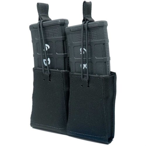 Le pouch double pour chargeurs de GBRS est MOLLE/belt compatible, avec rétention bungee amovible, offrant un accès rapide et une excellente sécurité.