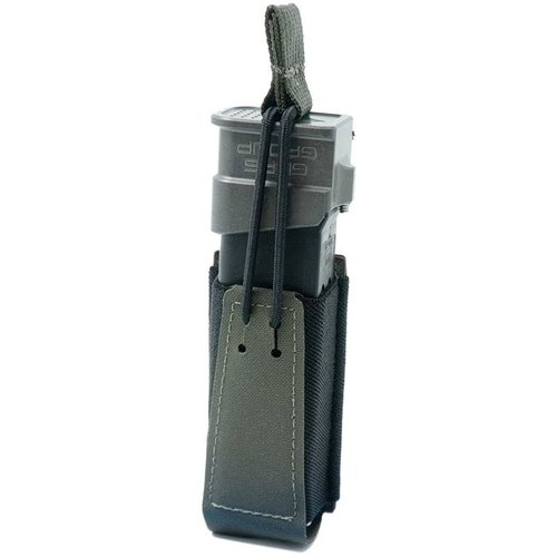 La pochette de chargeur de pistolet GBRS est compatible MOLLE/belt, avec rétention bungee amovible et construction en Squadron pour un accès rapide et sécurisé.