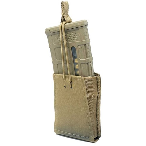 La GBRS Group Single Rifle Magazine Pouch è compatibile MOLLE/BELT, offre ritenzione positiva con elastico, facile accesso e costruzione resistente in Squadron laminate.