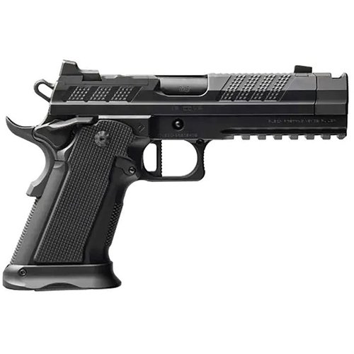 Découvre le XP Comp 9mm : un pistolet semi-automatique avec un design innovant, un compensateur intégré, et compatible avec les chargeurs Glock® 17.