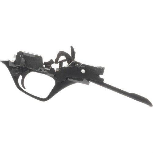 Assembla il Trigger Plate Competition per Remington Versa Max 12GA, in alluminio leggero, finitura nera, progettato per prestazioni elevate e competizioni.