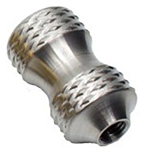 Il Little Bertha Bolt Knob offre un design ergonomico per mani piccole, una presa migliorata con rivetti a diamante e opzioni eleganti in nero, rosso o titanio lucido.