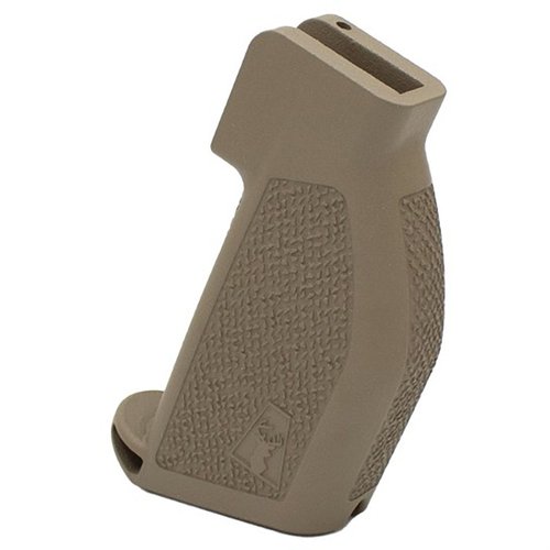 L'Alpha Precision Rifle Grip offre un'ergonomia superiore, un'azione rapida e ripetibile, e un design antiscivolo per un controllo ottimale, compatibile con qualsiasi fucile AR.