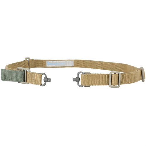 Il Vickers 2-TO-1 Sling con Push Button offre una transizione istantanea da modalità 2 punti a 1 punto, mantenendo la regolabilità grazie al Burnsed Socket e al RED Swivel.