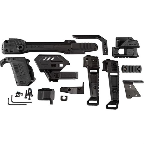 Le S-PRO STABILIZER FULL KIT pour SIG SAUER P365 X-MACRO est modulaire, sans outils, et compatible avec plusieurs armes, tout en supportant les accessoires.